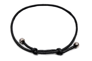 Czarna bransoletka ze sznurka woskowanego