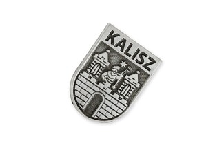 Odkryj elegancję i historię w jednym przedmiocie dzięki naszemu metalowemu znaczkowi, który dumnie prezentuje herb miasta Kalisz