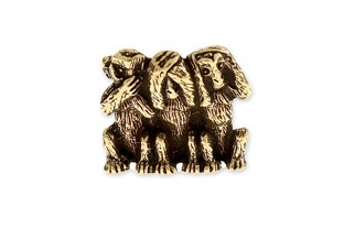 Ponadczasowa figurka przedstawiająca Trzy Mądre Małpy, wykonana z metalu nieszlachetnego, pokrytego warstwą mosiądzu